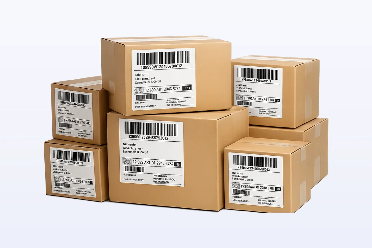 Cajas selladas con cinta de empaque listas para envío